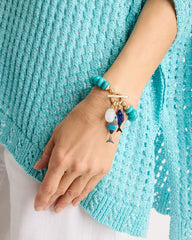 Chico's | Turquoise Stone Toggle Charm Bracelet/ Turquoise