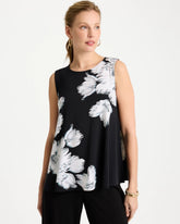 Chico's | Travelers™ Knit Abstract Floral Swing Tank/ Black