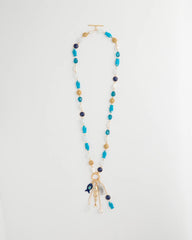 Chico's | Convertible Turquoise Fish Charm Necklace/ Blue Multi