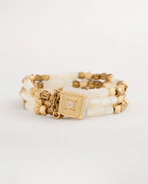 Chico's | Set of 3 Pearl Treasure Stretch Bracelets/ Gold