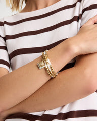 Chico's | Set of 3 Pearl Treasure Stretch Bracelets/ Gold