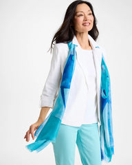 Chico's | Sea Spray Oblong Scarf/ Blue