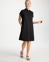 Chico's | Popover Embroidered Poplin Dress/ Black