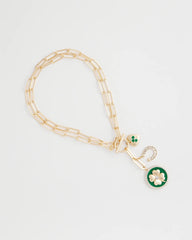 Chico's | Lucky Charm Twice As Nice Necklace/ Green