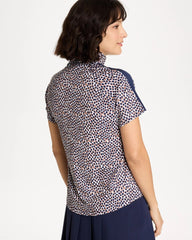 Chico's | Zenergy® UPF Contrast Dot Half Zip Polo/ Passport Blue
