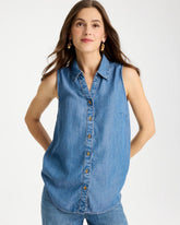 Chico's | Tencel Denim Sleeveless Shirt/ Burano Indigo