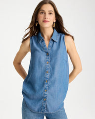 Chico's | Tencel Denim Sleeveless Shirt/ Burano Indigo