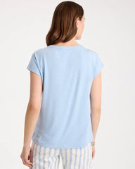 Chico's | Refined Button Tee/ Blue Haven