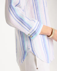 Chico's | No Iron™ Linen Striped Shirt/ Amparo Blue
