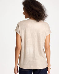Chico's | Foiled Linen Button Tunic/ Smokey Taupe
