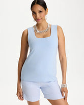 Chico's | Contour Cotton™ Square Neck Tank/ Blue Haven