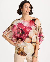 Chico's | Boatneck Printed Poncho/ Ecru