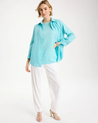 Chico's | Linen Dolman Tee/ Bondi Blue