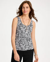 Chico's | Printed Microfiber Tank/ Black