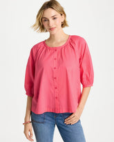 Chico's | Cotton Voile Blouse/ Calypso Coral