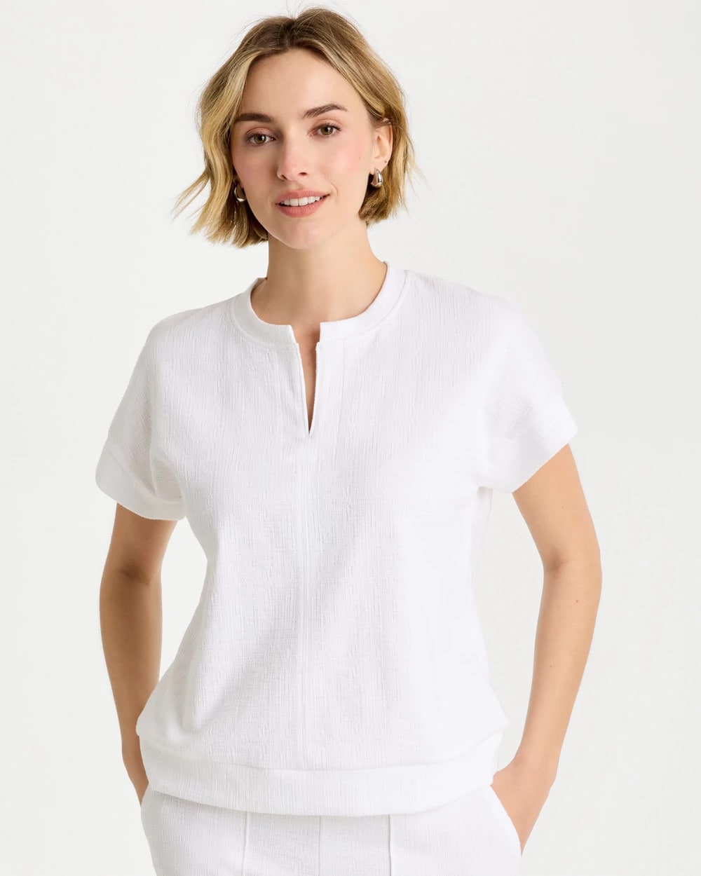 Chico's | Zenergy® Crosshatch Knit Top/ Alabaster