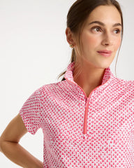 Chico's | Zenergy® UPF Geo Half Zip Polo/ Calypso Coral