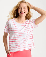 Chico's | Zenergy® UPF Striped Dolman Tee/ Calypso Coral