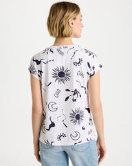 Chico's | La Playa Refined Button Tee/ Passport Blue