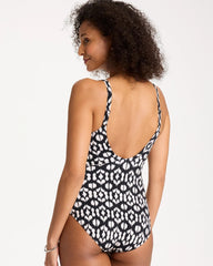 Chico's | Gottex Mantra Square Neck One Piece Swimsuit/ Black/White
