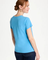 Chico's | Perfect Crewneck Tee/ Blue Tide
