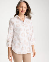Chico's | No Iron™ Stretch Stamped Shirt/ Optic White