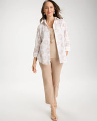Chico's | No Iron™ Stretch Stamped Shirt/ Optic White