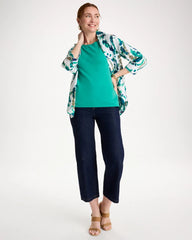 Chico's | Pima Elbow Sleeve Tee/ Topanga Green