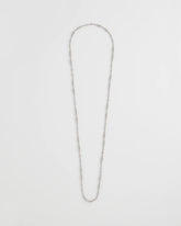 Chico's | Silvertone Long Beaded Necklace/ Silver