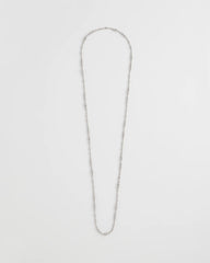 Chico's | Silvertone Long Beaded Necklace/ Silver
