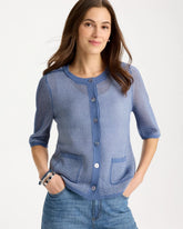 Chico's | Mesh Lady Jacket Cardigan/ Blue Haven