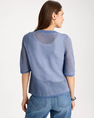 Chico's | Mesh Lady Jacket Cardigan/ Blue Haven