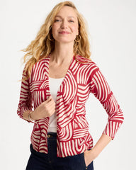 Chico's | Geo Summer Romance Cardigan/ Cherry Lush