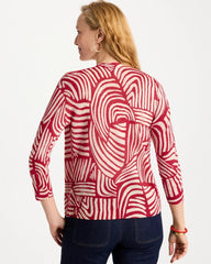 Chico's | Geo Summer Romance Cardigan/ Cherry Lush