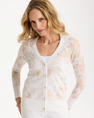 Chico's | Burnout Button-Front Cardigan/ Alabaster