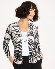 Chico's | Vacay Leaf Summer Romance Cardigan/ Black