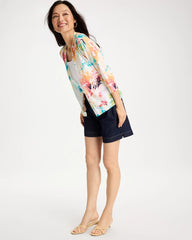 Chico's | Printed Summer Romance Cardigan/ Calypso Coral