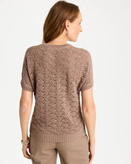 Chico's | Sequin Pointelle Pullover/ Topaz Smoke