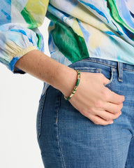 Chico's | Green Enamel Hinge Bangle/ Green