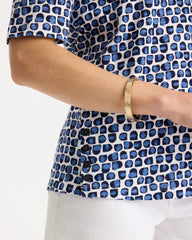Chico's | Cotton Slub Printed Tee/ Passport Blue