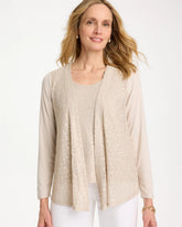 Chico's | Knit Sequin Cardigan/ Smokey Taupe