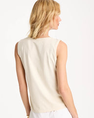 Chico's | Caviar Trim Floral Tank/ Ecru
