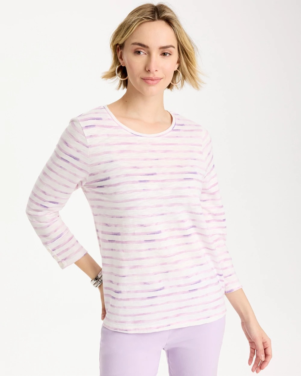 Chico's | Palermo Cotton Slub Tee/ Pale Sweet Pea