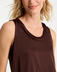 Chico's | Jersey Satin Tank Top/ Deep Brown