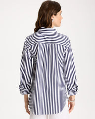 Chico's | No Iron™ Stretch Striped Shirt/ Passport Blue