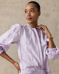 Chico's | Embroidered Top/ Orchid Mist