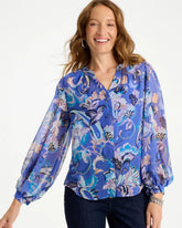 Chico's | Georgette Paisley Blouse/ Amparo Blue