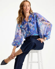 Chico's | Georgette Paisley Blouse/ Amparo Blue