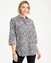 Chico's | No Iron™ Stretch Printed Popover/ Black