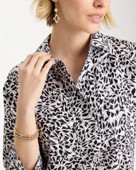 Chico's | No Iron™ Stretch Printed Popover/ Black